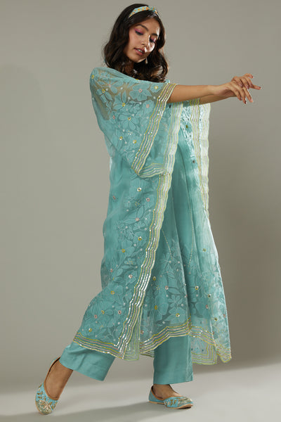 Peppermint candy applique and hand embroidered Kaftan set