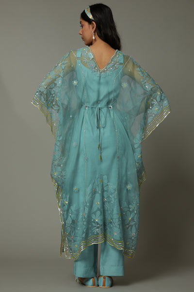 Peppermint candy applique and hand embroidered Kaftan set