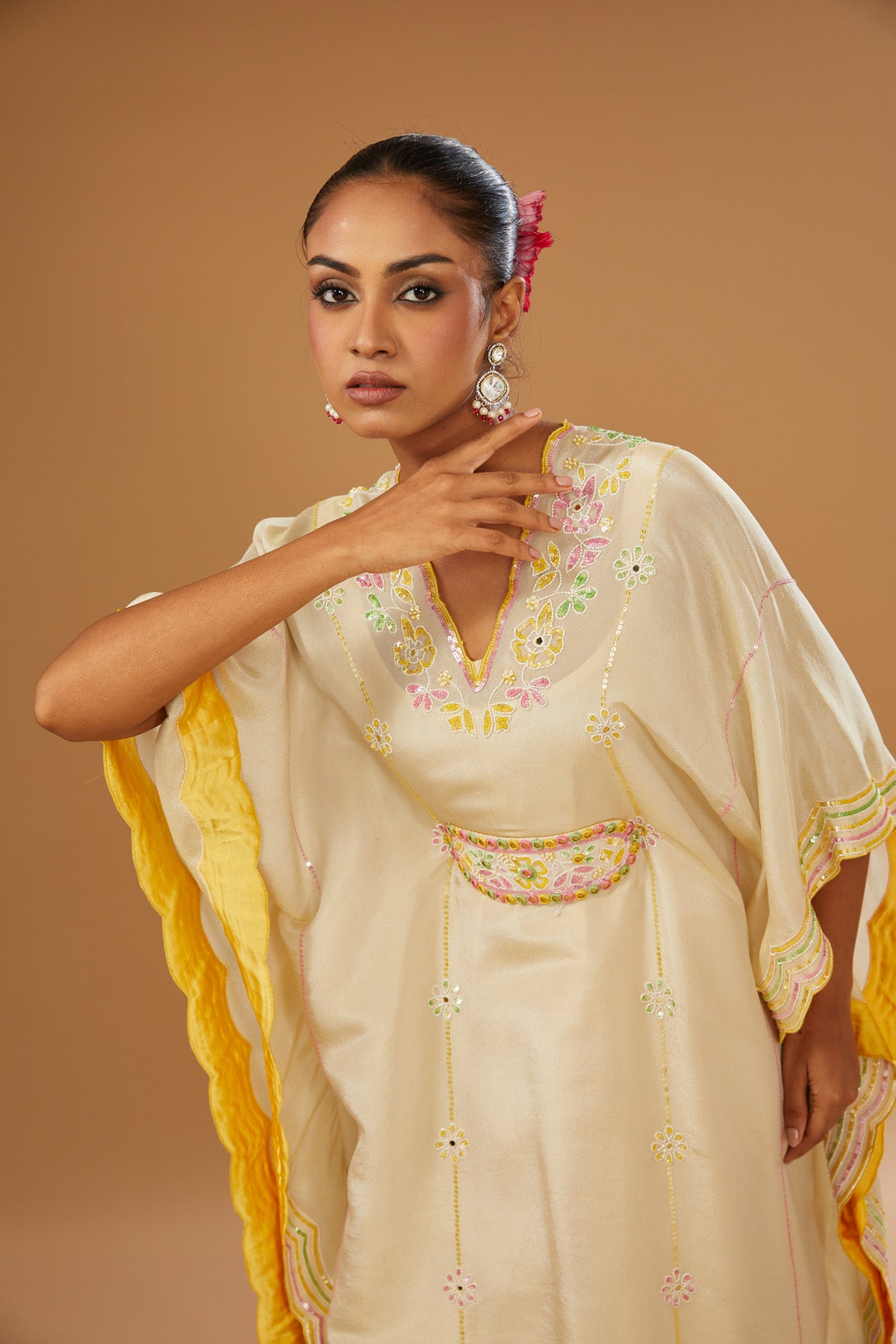 Fusion Hand Embroidered Kaftan Set