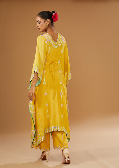 Fusion Hand Embroidered Kaftan Set