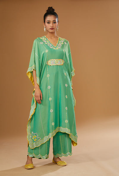 Fusion Hand Embroidered Kaftan Set