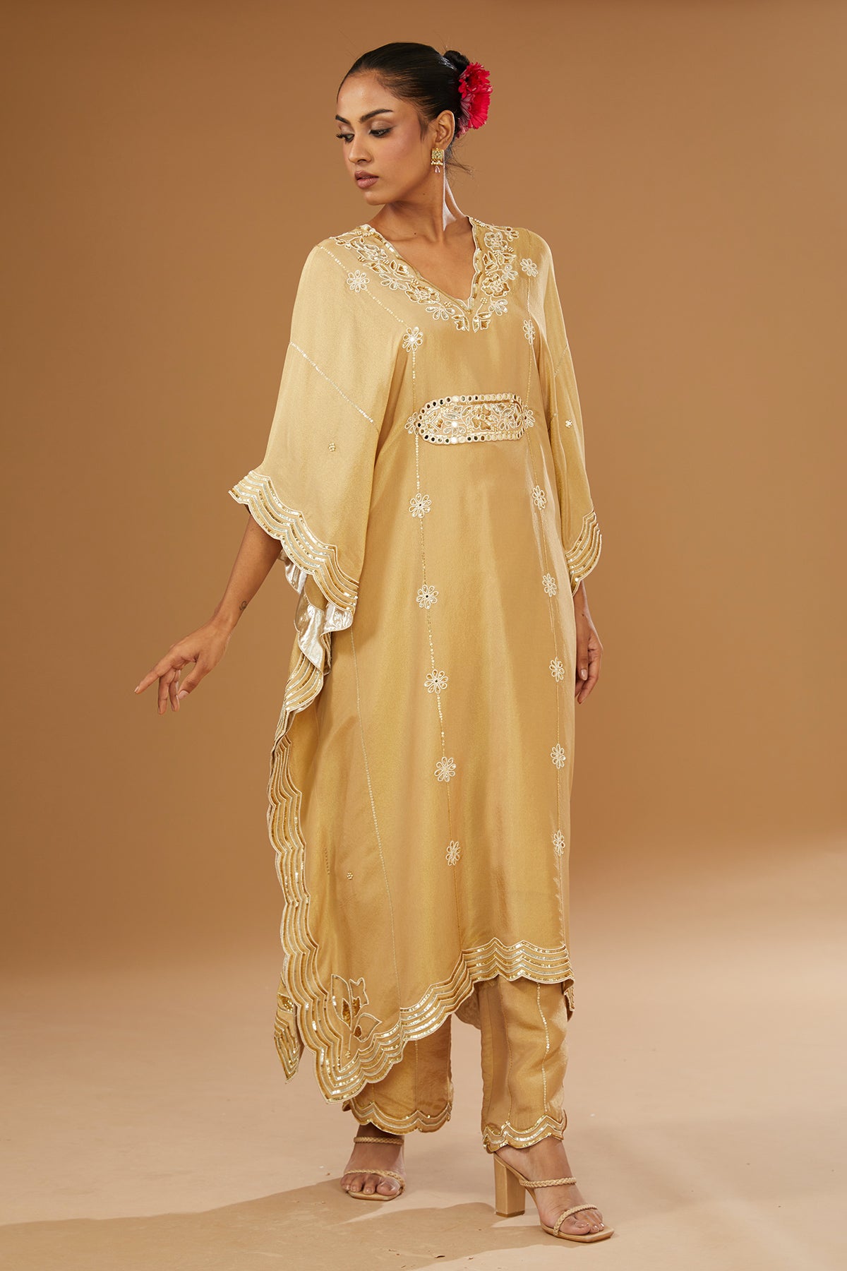 Fusion Hand Embroidered Kaftan Set