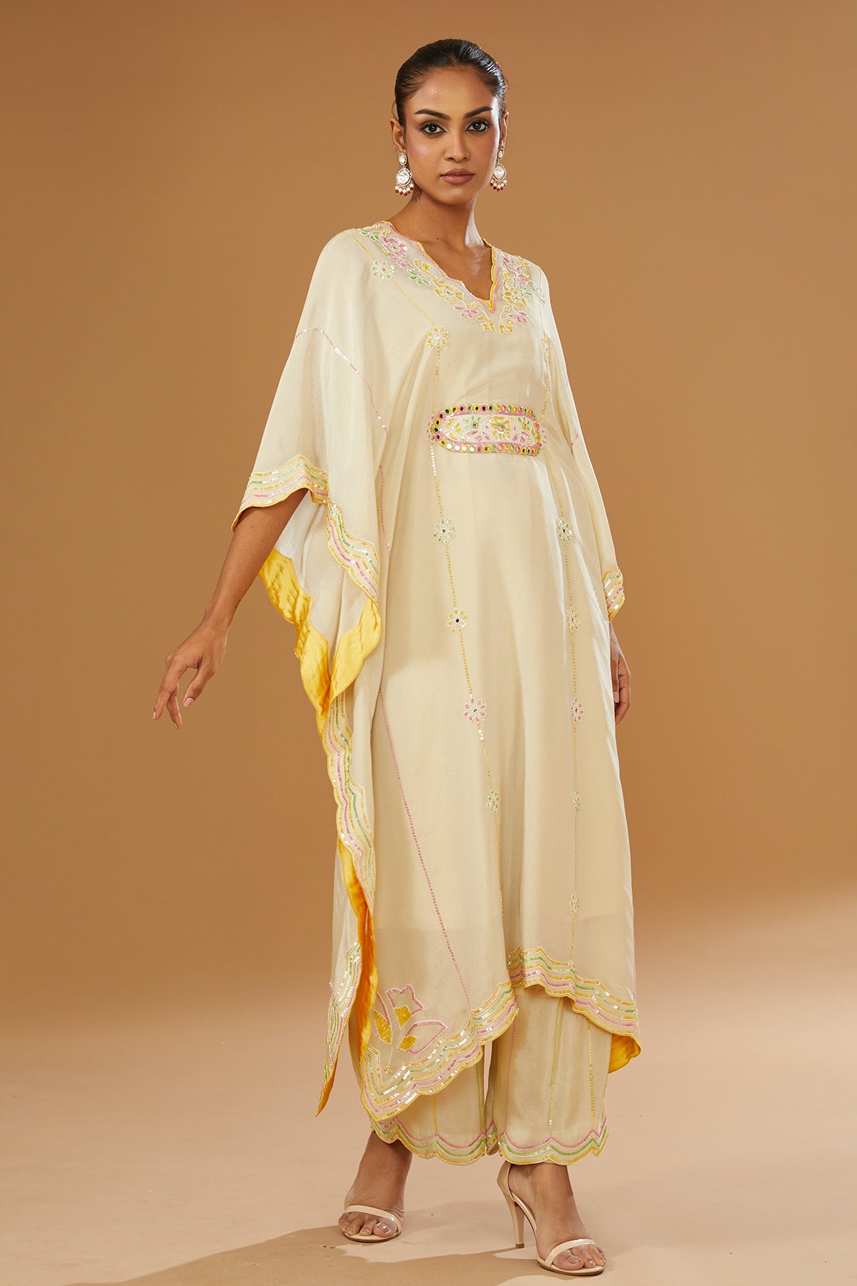 Fusion Hand Embroidered Kaftan Set