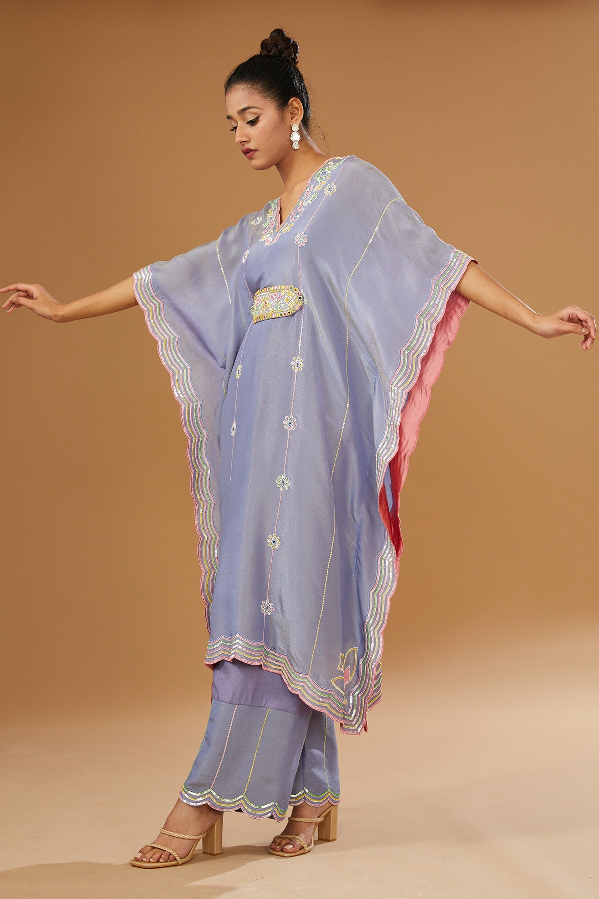 Fusion Hand Embroidered Kaftan Set