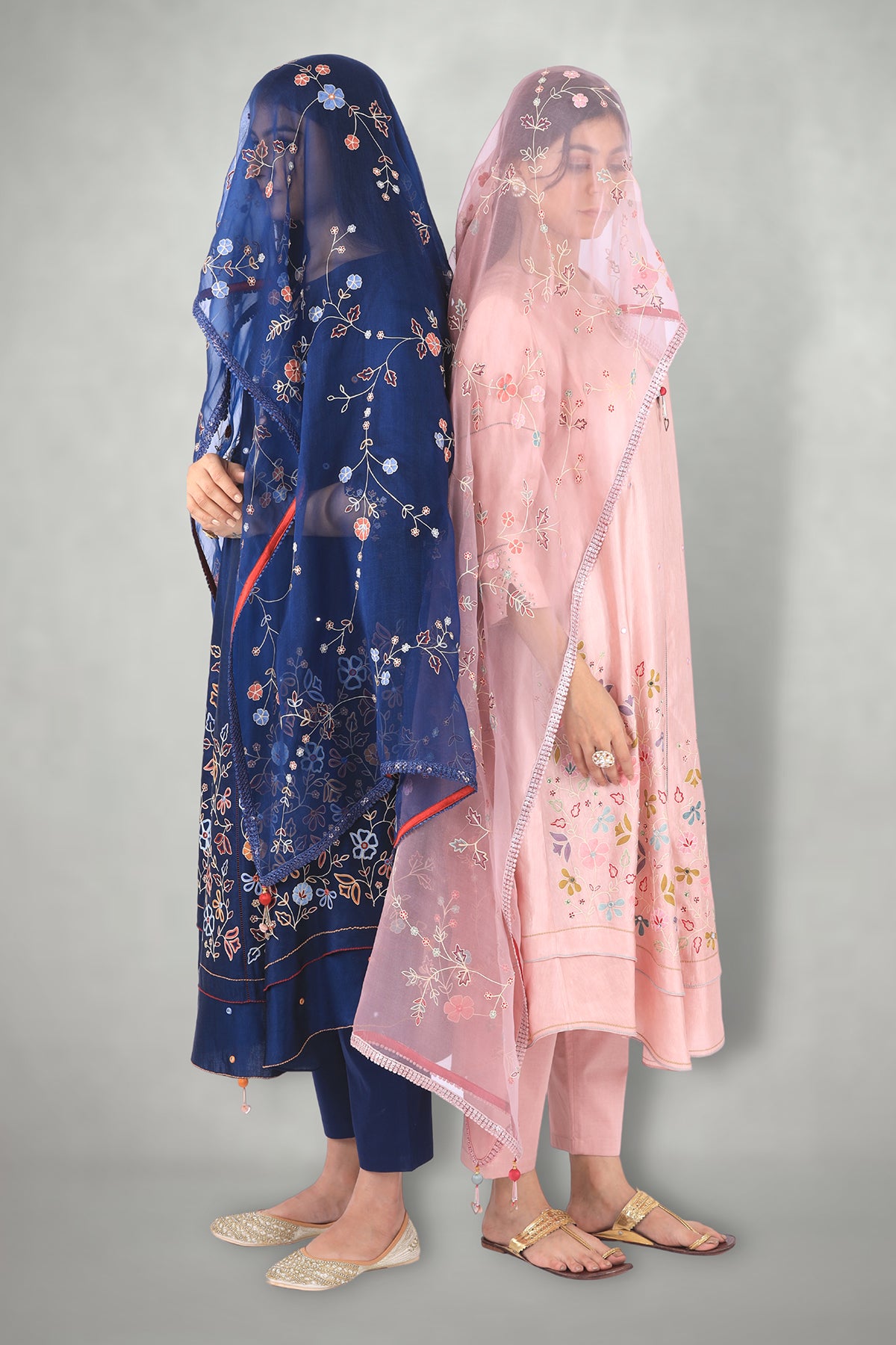 Blush Pink Aari & Mirror Work Suit Set