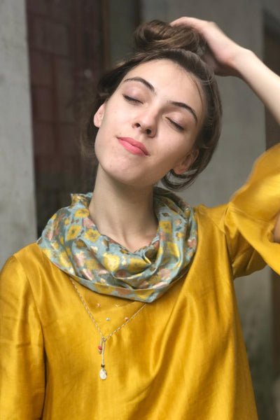 Mustard Cowl Neck Kurta Dress