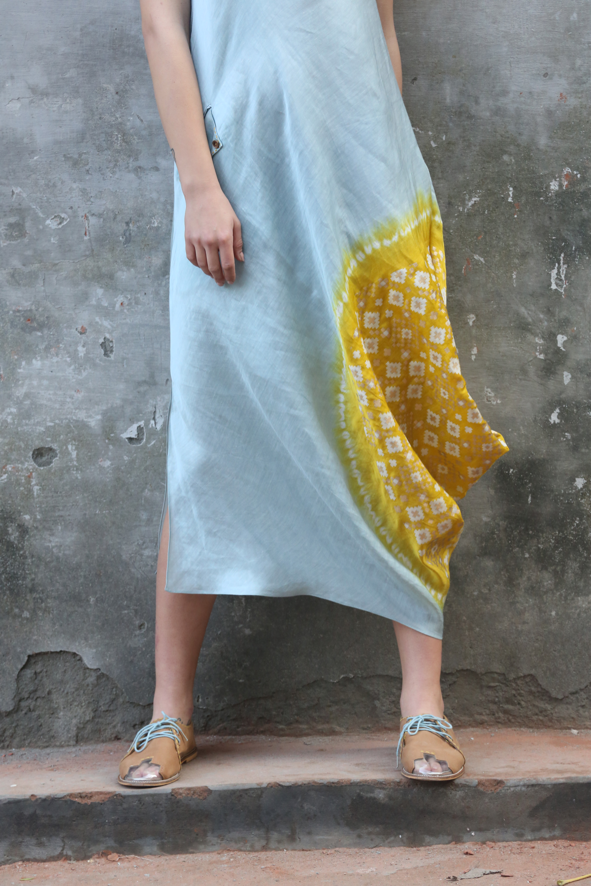 Blue Cowl Kurta Dress