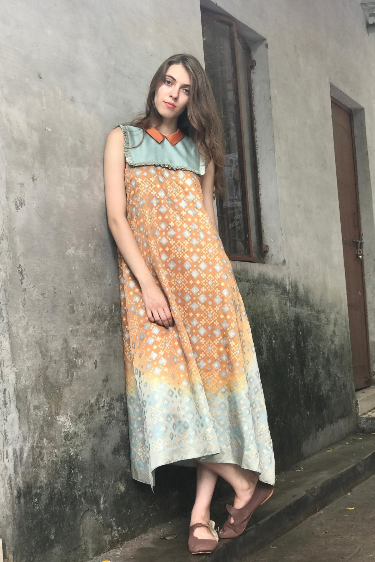 Dust Orange & Mint Kurta Dress