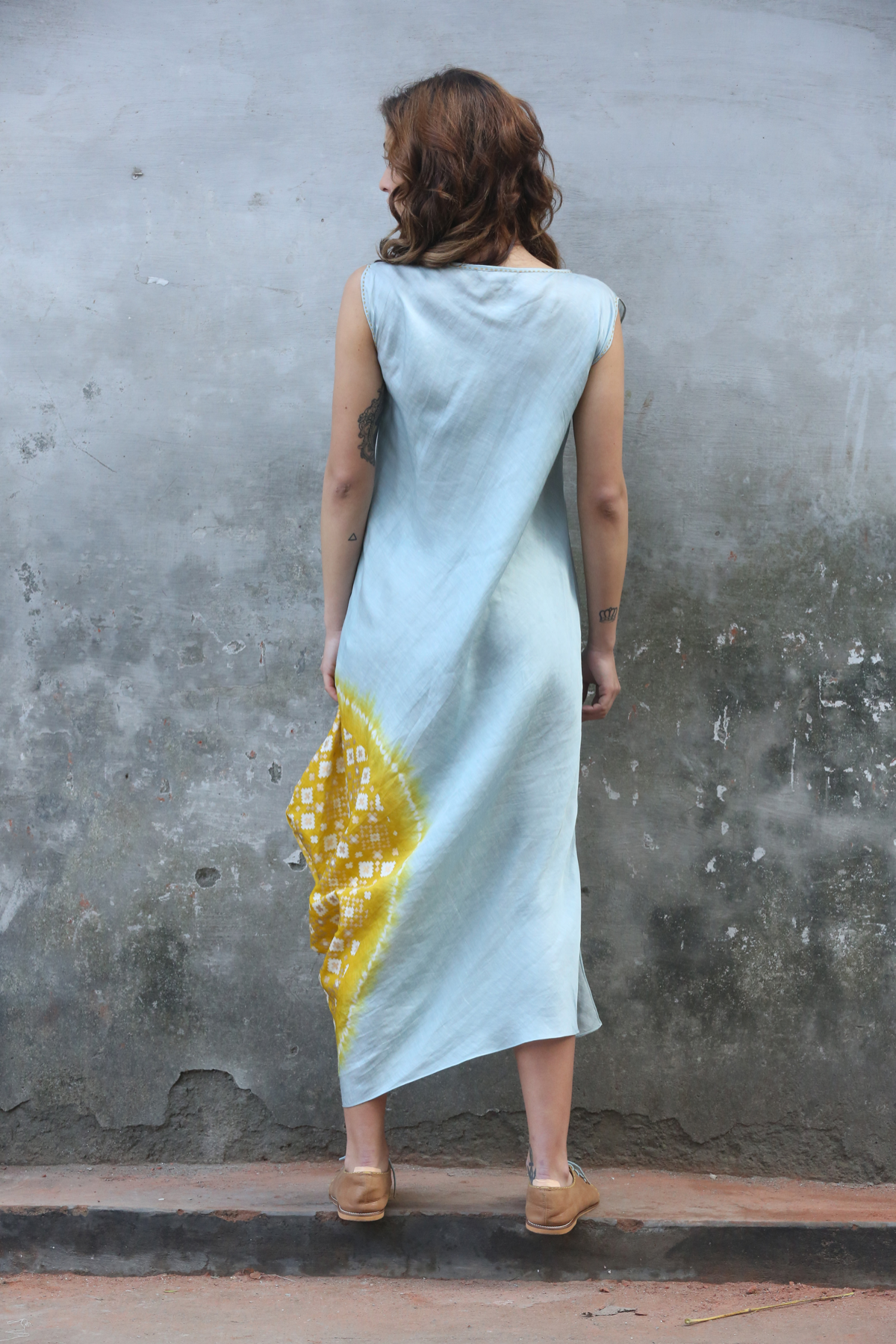 Blue Cowl Kurta Dress