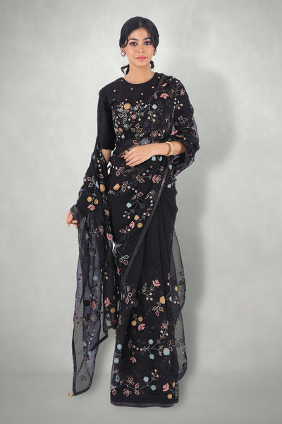 Black Aari & Mirror Work Blouse